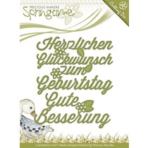 Punzonado y estampado en relieve plantillas: texto en alemán: Deseos