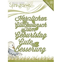 Punching and embossing templates: German text: Wishes