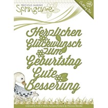 Punching and embossing templates: German text: Wishes