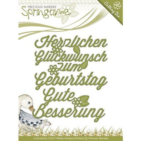 Precious Marieke Punching and embossing templates: German text: Wishes
