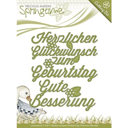 Precious Marieke Punzonado y estampado en relieve plantillas: texto en alemán: Deseos