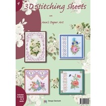 A4 boek Stickvorlage voor 8 kaarten