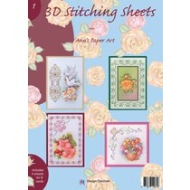 A4 livro Stickvorlage para 8 cartões