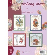 A4 boek Stickvorlage voor 8 kaarten