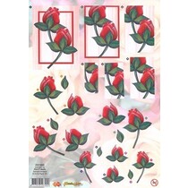 A4 cut sheets: red roses