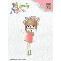 Transparent stempel: Lena, blomster krans