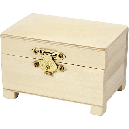 Objekten zum Dekorieren / objects for decorating En kiste laget av tre med hengsler