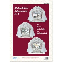 Conjunto de tarjeta completa para 3 tarjetas de navidad telón de fondo