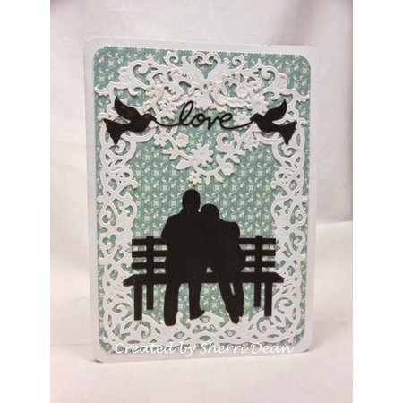 Spellbinders und Rayher Bokse og preging mal: Blomster ramme med hjerte