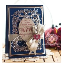 Ponsen en embossing sjabloon: Bloemen frame met hart