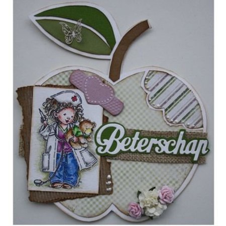 Dutch DooBaDoo A4 Template: Card type apple