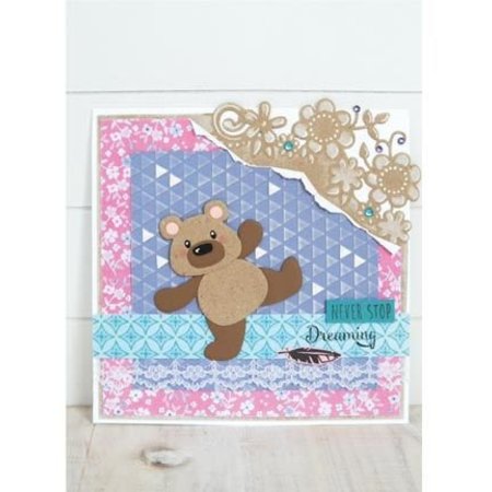 Marianne Design Ponsen en embossing sjabloon: Blumenecke