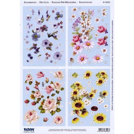 BILDER / PICTURES: Studio Light, Staf Wesenbeek, Willem Haenraets 3D Stanzbogen + 1 Hintergrundbogen : Blumen