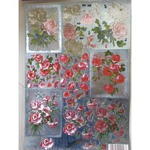 hojas de corte con troquel en 3D de aspecto metálico: Flores