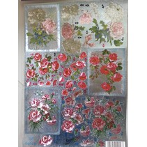 3D Stanzbogen Metallic LOOK : Blumen