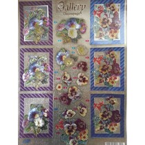 3D Die cut sheets Metallic LOOK: petunias and pansies