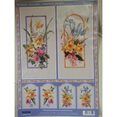 BILDER / PICTURES: Studio Light, Staf Wesenbeek, Willem Haenraets 3D Die vellen + 1 vel achtergrond: bloemen met cadeau-tag