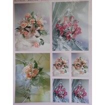3D Die cut sheets + 1 background sheets: bridal bouquets