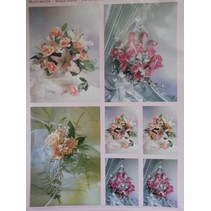 3D Die cut sheets + 1 background sheets: bridal bouquets