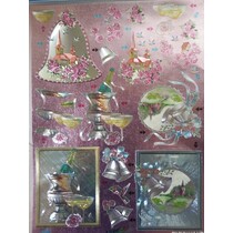 3D Die cut sheets Metallic LOOK: Wedding