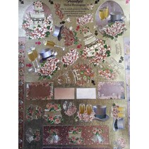 3D Die losse vellen metallic look: Wedding