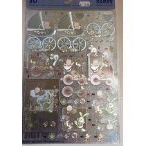 3D Die cut ark Metallic LOOK: Baby