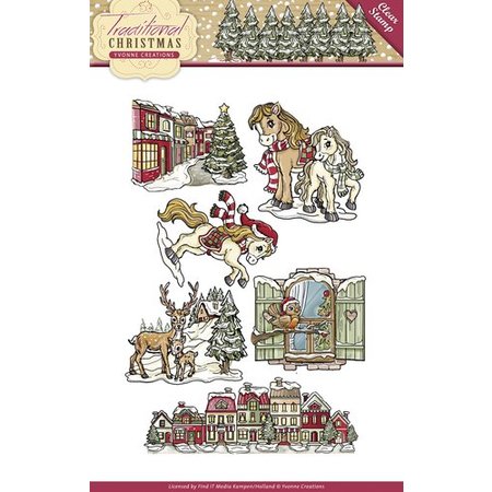 Yvonne Creations NYHED Transparent stempel: Christmas