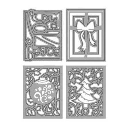 TONIC SET Tonic, ponsen en embossing stencils, Box + 4 Kerstmis frame!