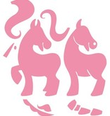 Marianne Design Ponsen en embossing sjabloon: Ponies