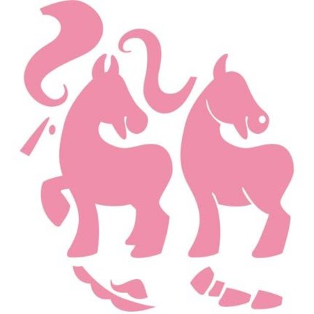Marianne Design Ponsen en embossing sjabloon: Ponies