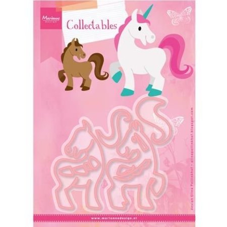 Marianne Design Ponsen en embossing sjabloon: Ponies
