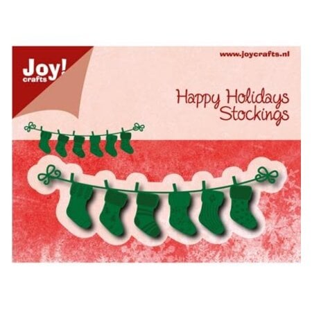 Joy!Crafts und JM Creation plantillas de punzonado y estampado en relieve: línea con Weihnachtssokken