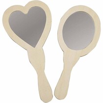 ranked Hand Mirror, 23-24 cm, wood, 2