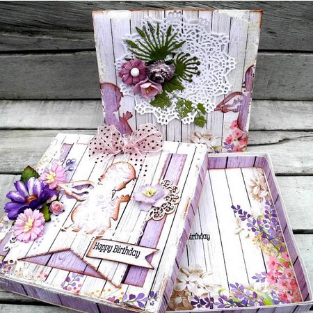 DESIGNER BLÖCKE  / DESIGNER PAPER Designer Block, 30,5 x 30,5 cm, "Lavender Garden"