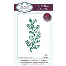 Punching and embossing template: branch with berries