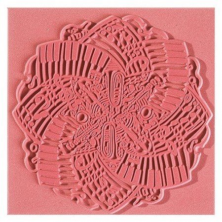 BASTELZUBEHÖR / CRAFT ACCESSORIES tapis de texture, Musique, 90 x 90 mm, 1 pièce