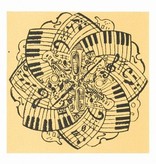 BASTELZUBEHÖR / CRAFT ACCESSORIES tapis de texture, Musique, 90 x 90 mm, 1 pièce