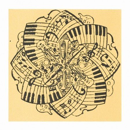 BASTELZUBEHÖR / CRAFT ACCESSORIES Texturmatte, Music, 90 x 90 mm, 1 Stück