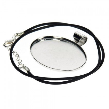 BASTELZUBEHÖR / CRAFT ACCESSORIES Collier mit oval quer, Schmuckband