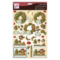 Exclusive 3D Die cut sheets with silver effect, Festive Flowers & Wreath