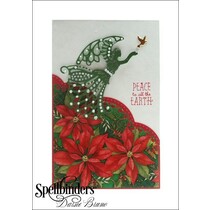 Estampagem e gravação estêncil, anjo com pássaro