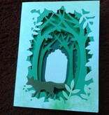 X-Cut / Docrafts Skjæring og preging sjablong for en Shadow Box Card, Forest