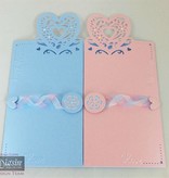 Die'sire Stempelen en embossing stencil van Diesire, hart, bloemen en hoeken