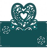 Die'sire Stempelen en embossing stencil van Diesire, hart, bloemen en hoeken