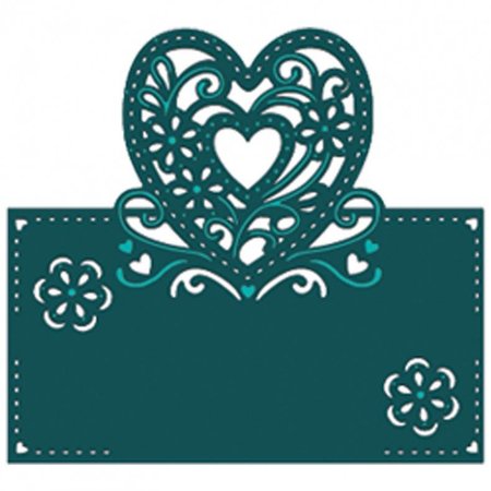 Die'sire Stempelen en embossing stencil van Diesire, hart, bloemen en hoeken