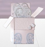 Die'sire Stempelen en embossing stencil van Diesire, hart, bloemen en hoeken