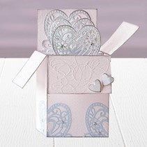 Stamping and embossing stencil of Diesire, heart, flowers and corners
