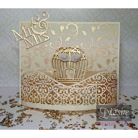 Die'sire Stempelen en embossing stencil van Diesire, Elegant Birdcage