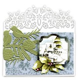 Precious Marieke Embossing en snijden mat, grens met sneeuwvlok