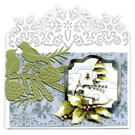 Precious Marieke Embossing and cutting mat, border with snowflake